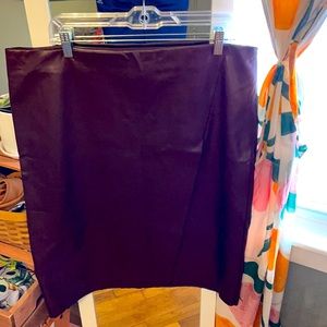 Burgundy Faux Leather Pencil Skirt